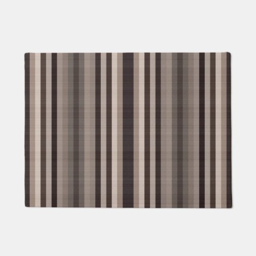 Brown Gray Stripes  Doormat