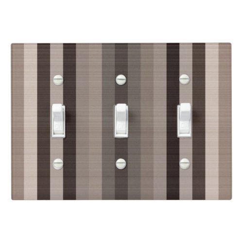 Brown Gray Stripes Light Switch Cover