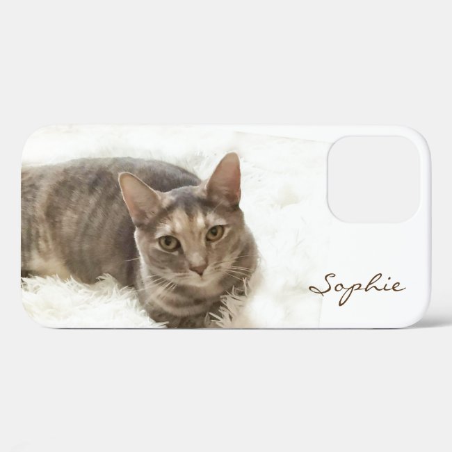 Brown Gray Tabby Cat iPhone 12 Case