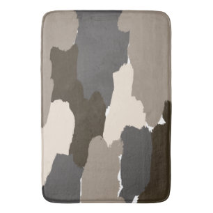 Brown, Gray, Taupe and Ivory Fingerpainting Bath Mat
