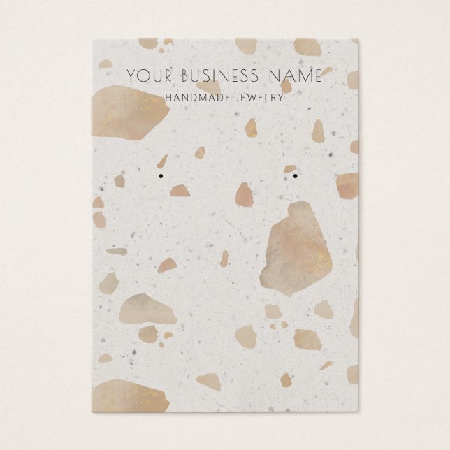 Brown Gray Terrazzo Earring Display Cards (Front)