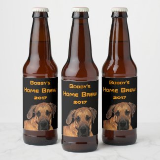 Brown Great Dane Dog Beer Label