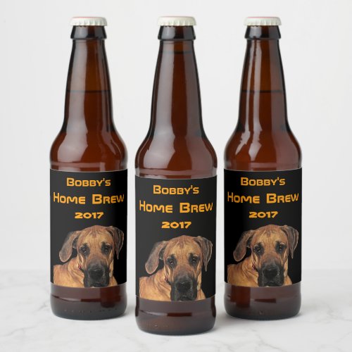 Brown Great Dane Dog Beer Label