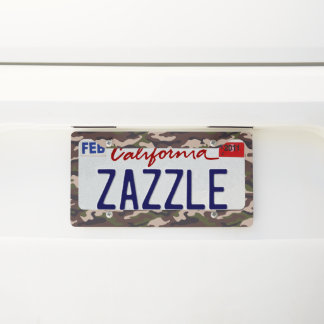 Brown, Green, and Black Camouflage Style License Plate Frame