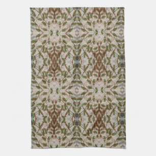 Brown Green and Grey Blue Kitchen Towel