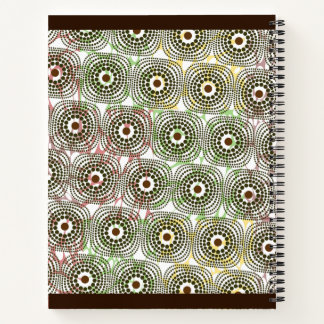 Brown green ankara pattern notebook