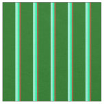 [ Thumbnail: Brown, Green, Aquamarine & Dark Green Colored Fabric ]