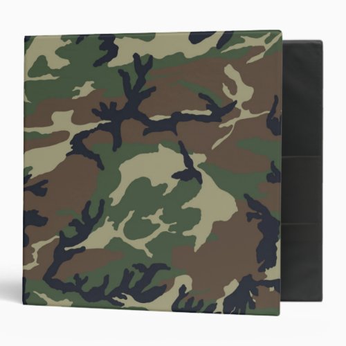 Brown green camouflage 3 ring binder