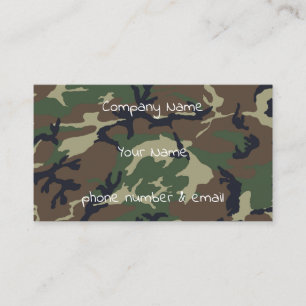 Brown green camouflage business card