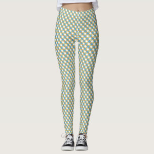 Brown Green Gingham Leggings