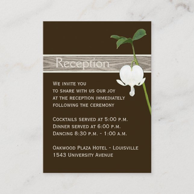 Brown Green Ivory Bleeding Heart Enclosure Card (Front)