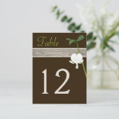 Brown, Green, Ivory Bleeding Heart Table Number (Standing Front)