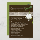 Brown Green Ivory Bleeding Heart Wedding Invite (Front/Back)