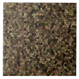 Brown Green Mosaic Pattern Ceramic Tile