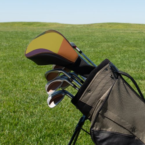 Brown Green Peach Purple Color Block Print Golf He Golf Head Cover