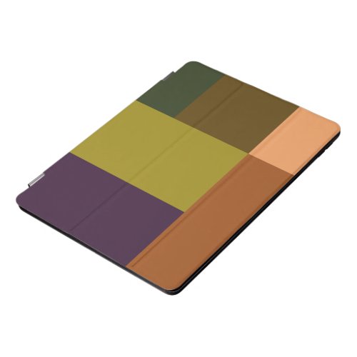 Brown Green Peach Purple Color Block Print iPad Pro Cover