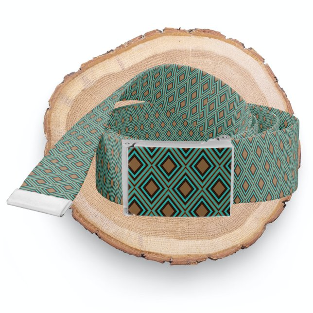 Brown Green Ricaso Patterned Belt (Creator Uploaded)