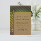 Brown, Green Striped Bar Mitzvah Enclosure Card (Standing Front)