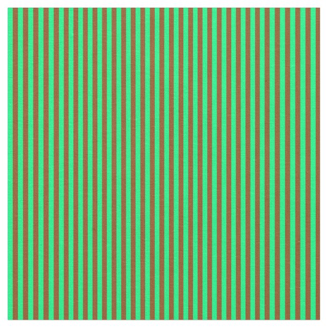 Brown & Green Stripes Fabric (Close Up)