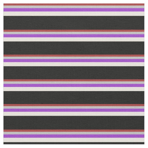 Brown, Grey, Dark Orchid, Beige & Black Pattern Fabric