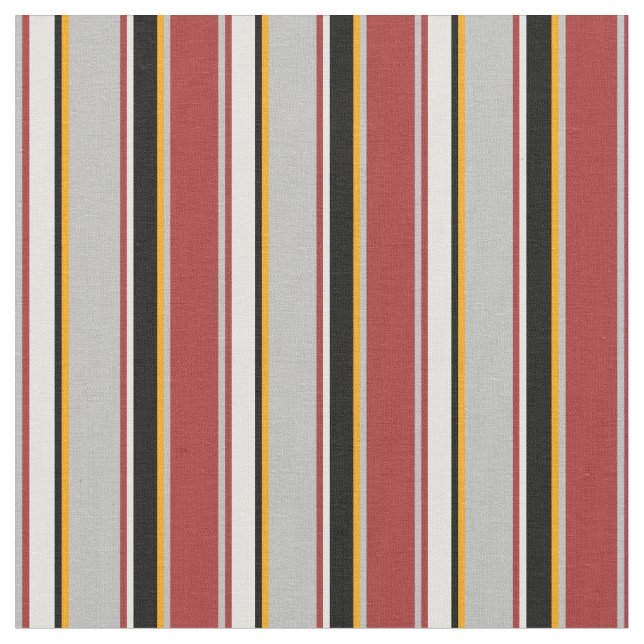 Brown, Grey, Orange, Black, and Light Cyan Lines Fabric (Close Up)
