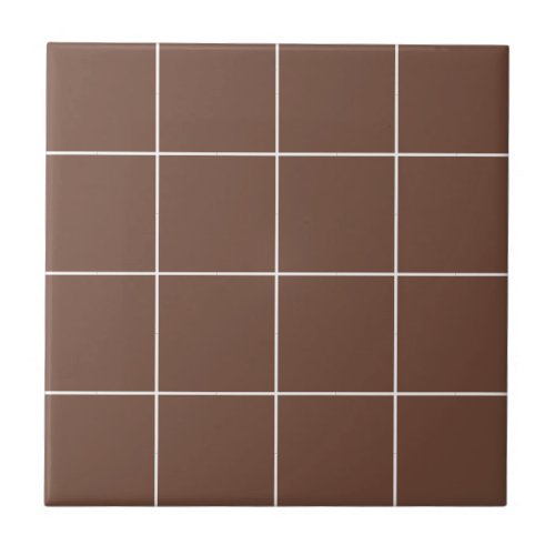 Brown Grid Checkered Modern Simple Elegant Ceramic Tile