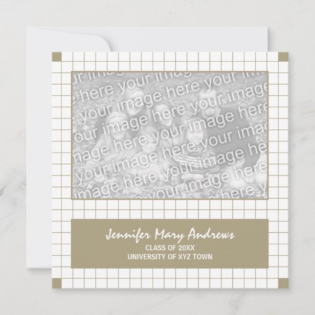 Brown Grid Photo Announcement (Front)