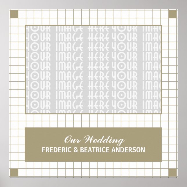 Brown Grid Photo Poster (Front)