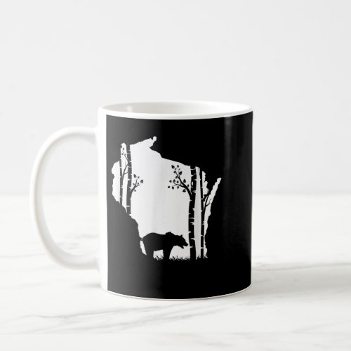 Brown Grizzly Bear Hunting _ Wisconsin map Hunter  Coffee Mug
