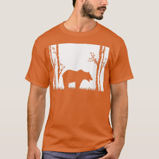 Brown Grizzly Bear Hunting - Wyoming map Hunter T-Shirt