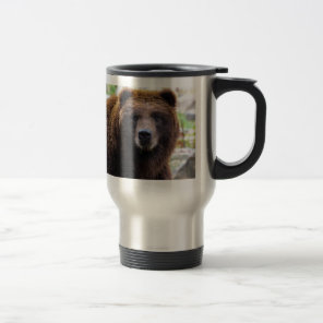 Brown Grizzly Bear Travel Mug