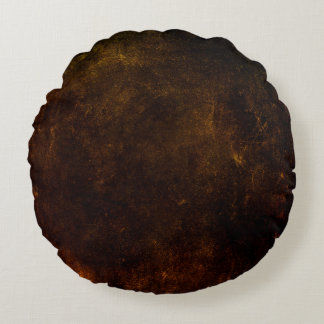 Brown grunge background, artistic dark texture, de round pillow