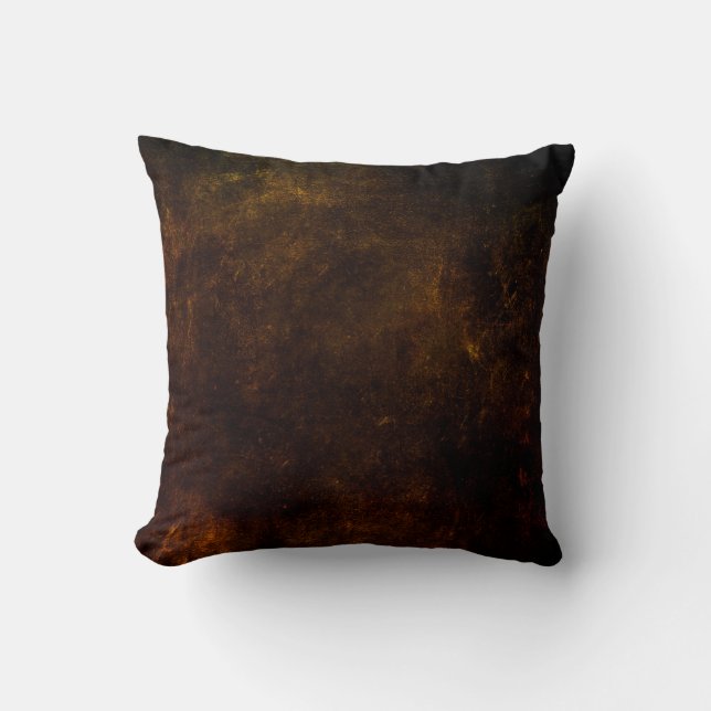 Brown grunge background, artistic dark texture, de throw pillow (Front)