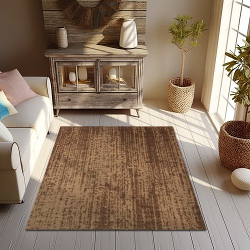 Brown Grunge Design Modern Elegance Area Rug