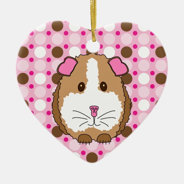 Brown Guinea Pig Ceramic Ornament (Front)