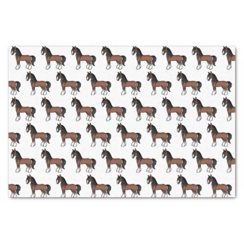 Brown Gypsy Vanner Clydesdale Shire Horse Pattern Tissue Paper