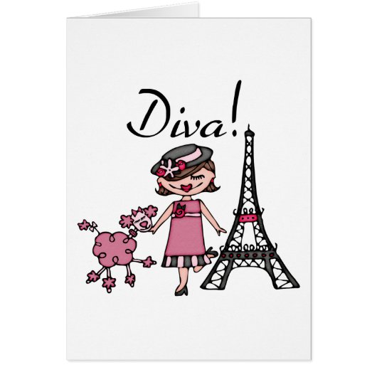 Brown Hair Diva Cards (Front)