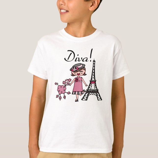 Brown Hair Diva T-Shirt (Front)