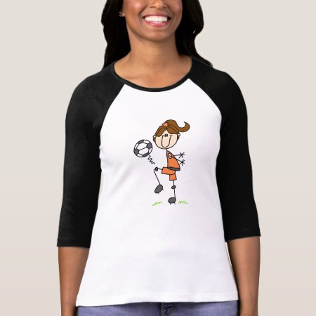 Brown Hair Girls Soccer T Shirt 910137