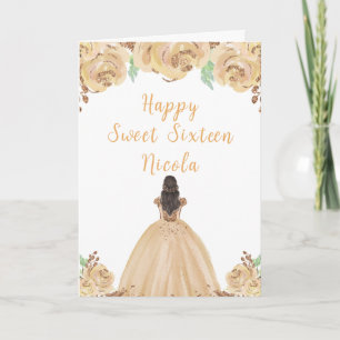 Brown Hair Princess Peach Sweet Sixteen Card