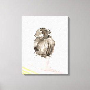 Brown Hair Top Knot Bun Canvas Print