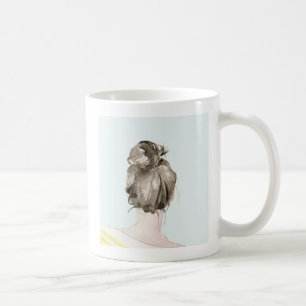 Brown Hair Top Knot Bun Coffee Mug