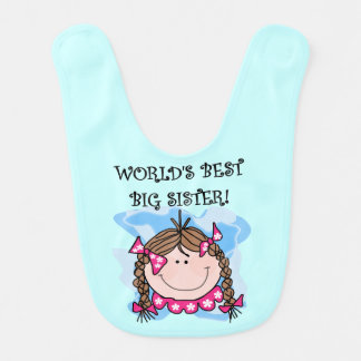 Brown Hair World's Best Big Sister Bib