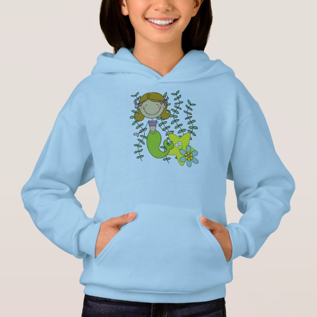 Brown Haired Mermaid Hoodie (Front)