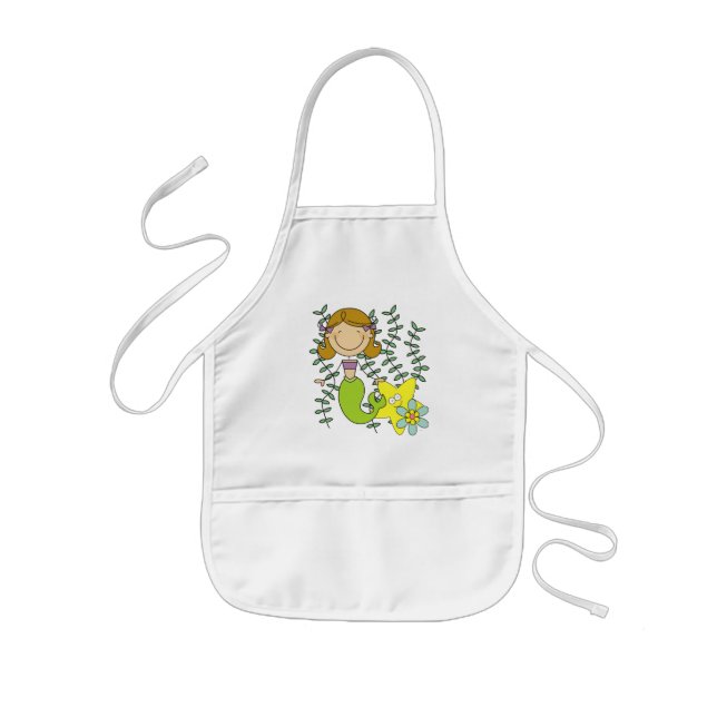 Brown Haired Mermaid Kids' Apron (Front)