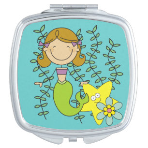 Brown Haired Mermaid Makeup Mirror