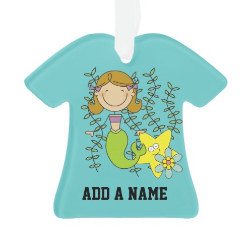 Brown Haired Mermaid Ornament