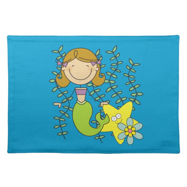 Brown Haired Mermaid Placemat (Front)