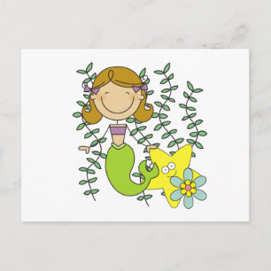 Brown Haired Mermaid Postcard