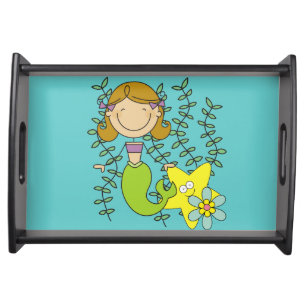 Brown Haired Mermaid Serving Tray